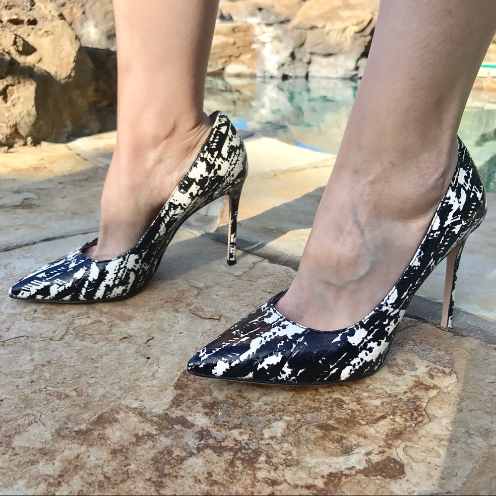 Black and White Mixed Heels